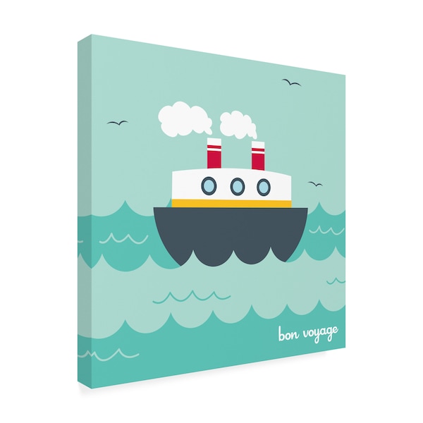 Holli Conger 'Bon Voyage Cruise Ship' Canvas Art,14x14